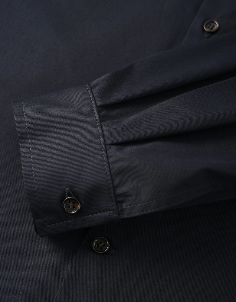 Tape Detail Chino Cotton Shirt Navy