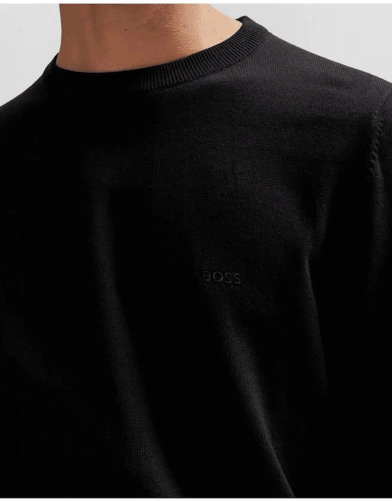 Pacas-L Embroidered Logo Black Knitted Sweater
