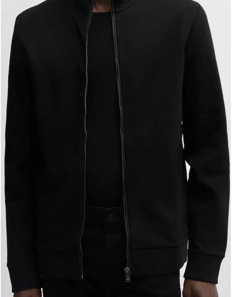 Shepherd Cotton Zip Up Black Sweatshirt