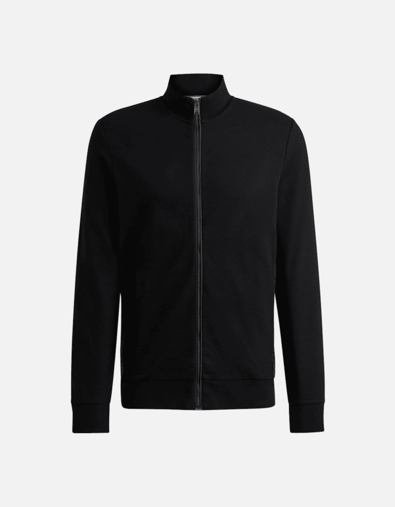 Shepherd Cotton Zip Up Black Sweatshirt