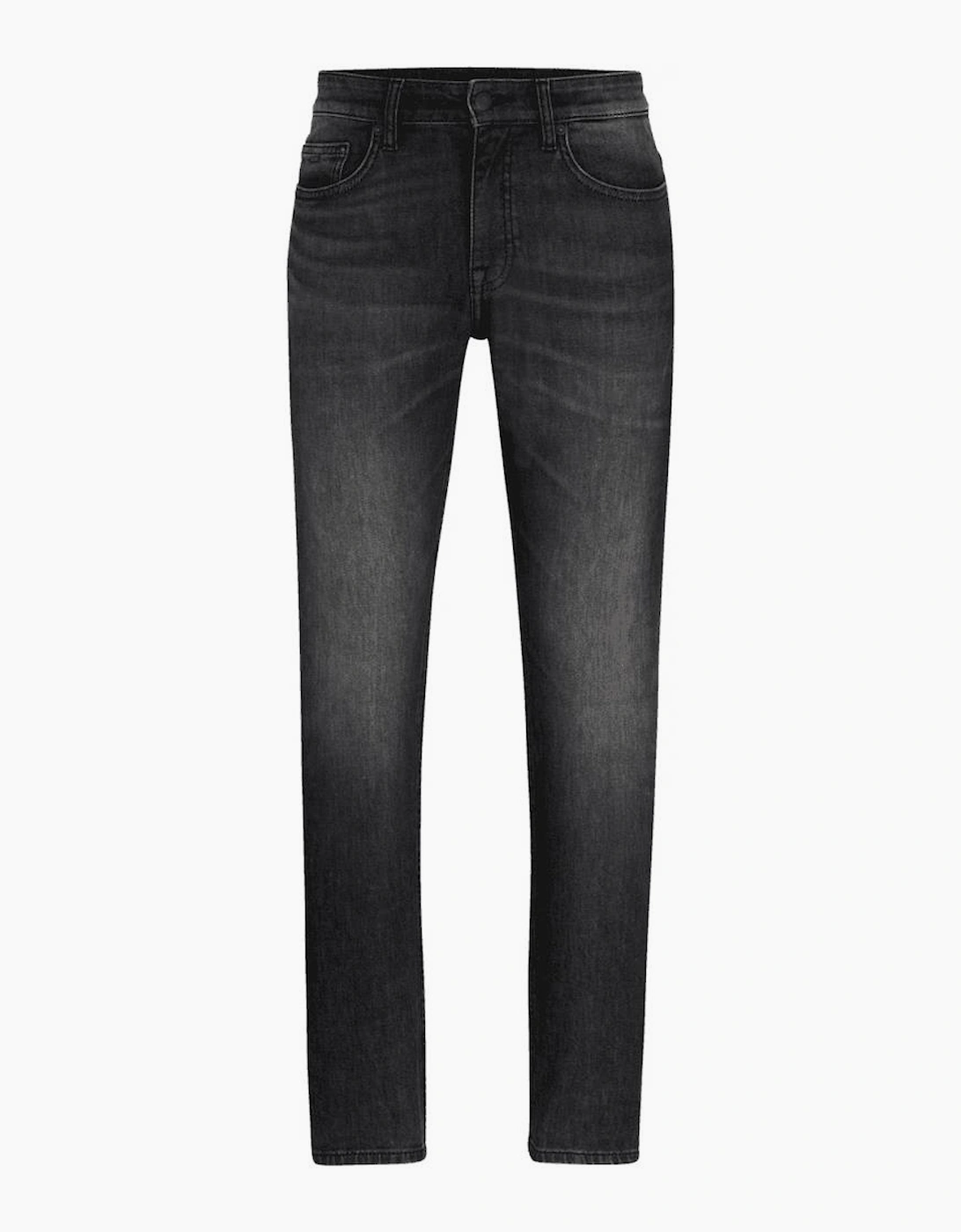 Hugo Boss Men's Grey Delaware Regular Rise Slim Fit Dark Jeans