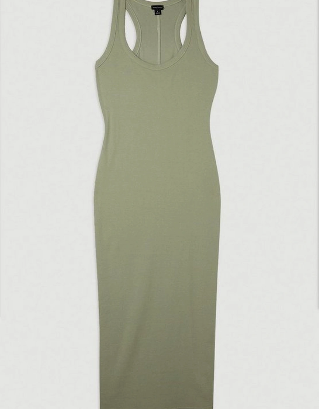 Compact Jersey Rib Racer Midi Dress