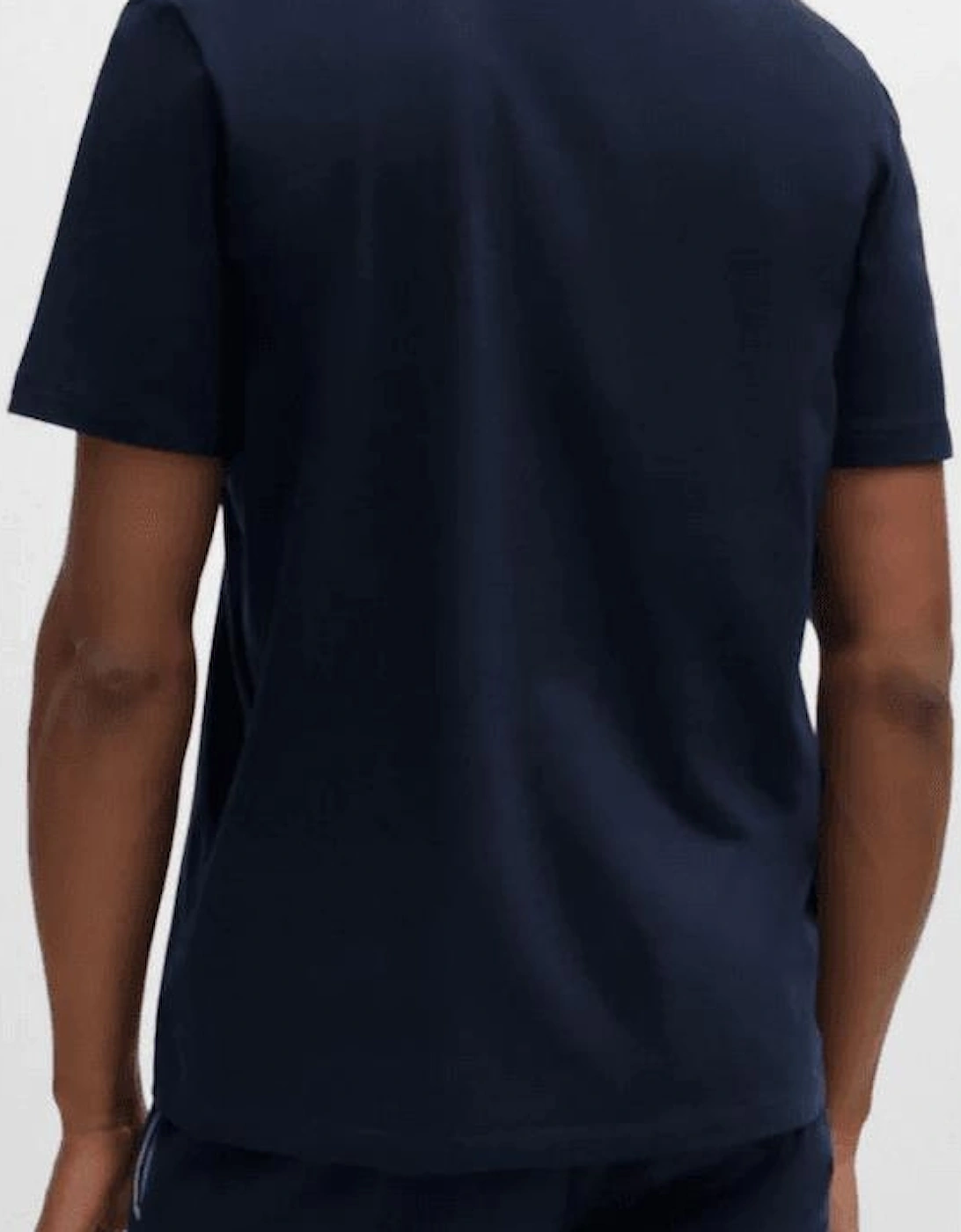 Cotton Embroidered Logo Dark Blue T-Shirt