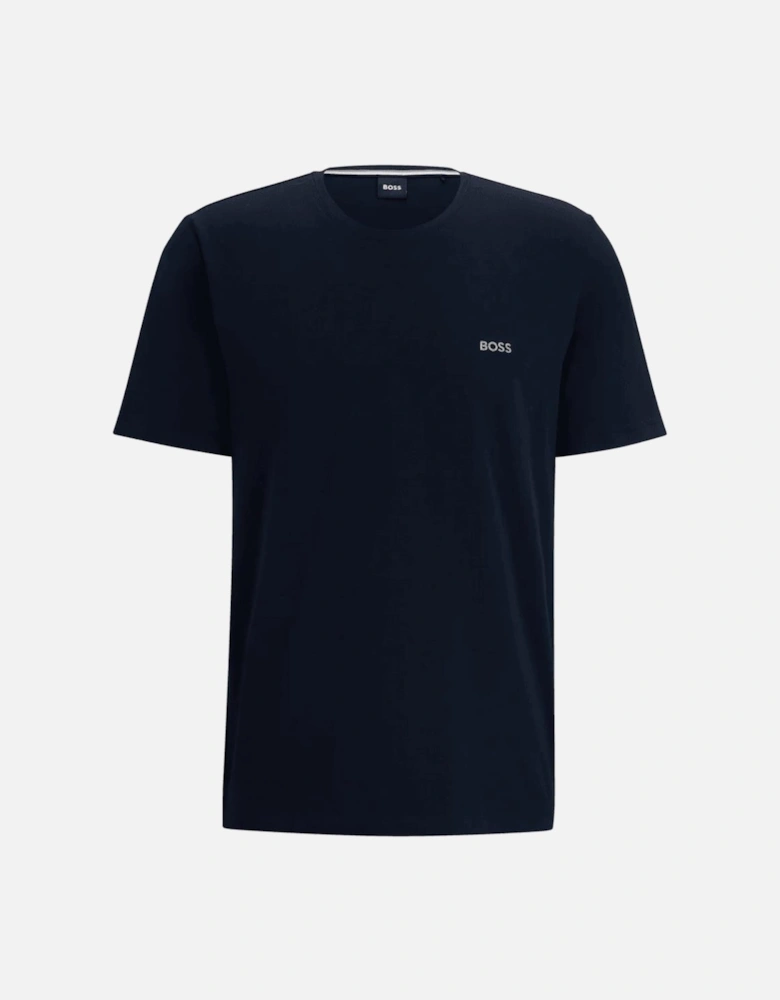 Cotton Embroidered Logo Dark Blue T-Shirt