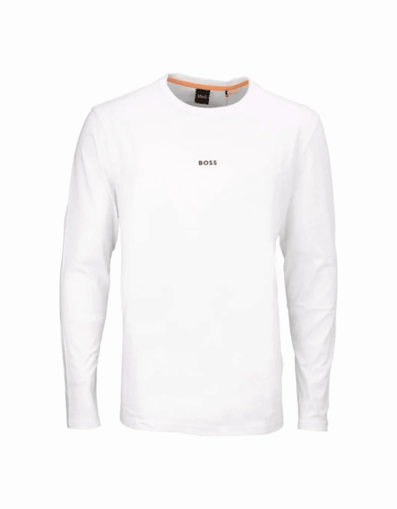 Tchark Centre Logo White Long Sleeve T-Shirt