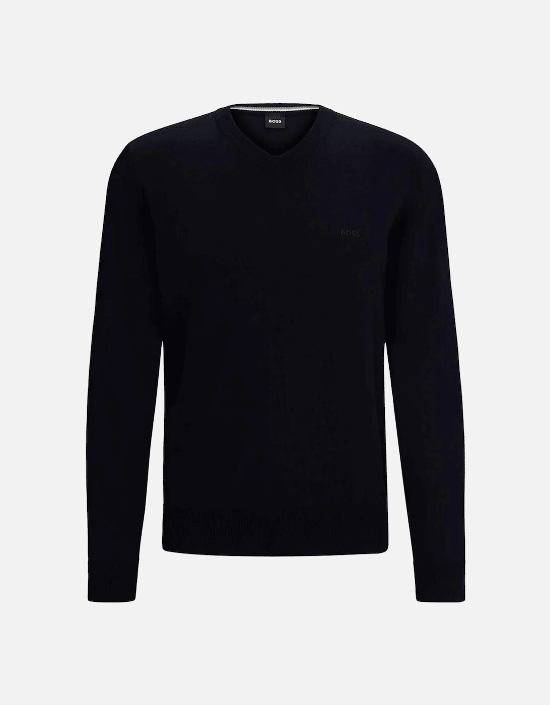 Pacello-L V-Neck Dark Blue Knitted Sweater, 5 of 4