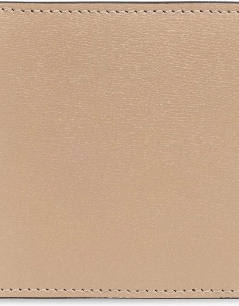 Soft Leather 8CC Bi-fold Wallet Beige