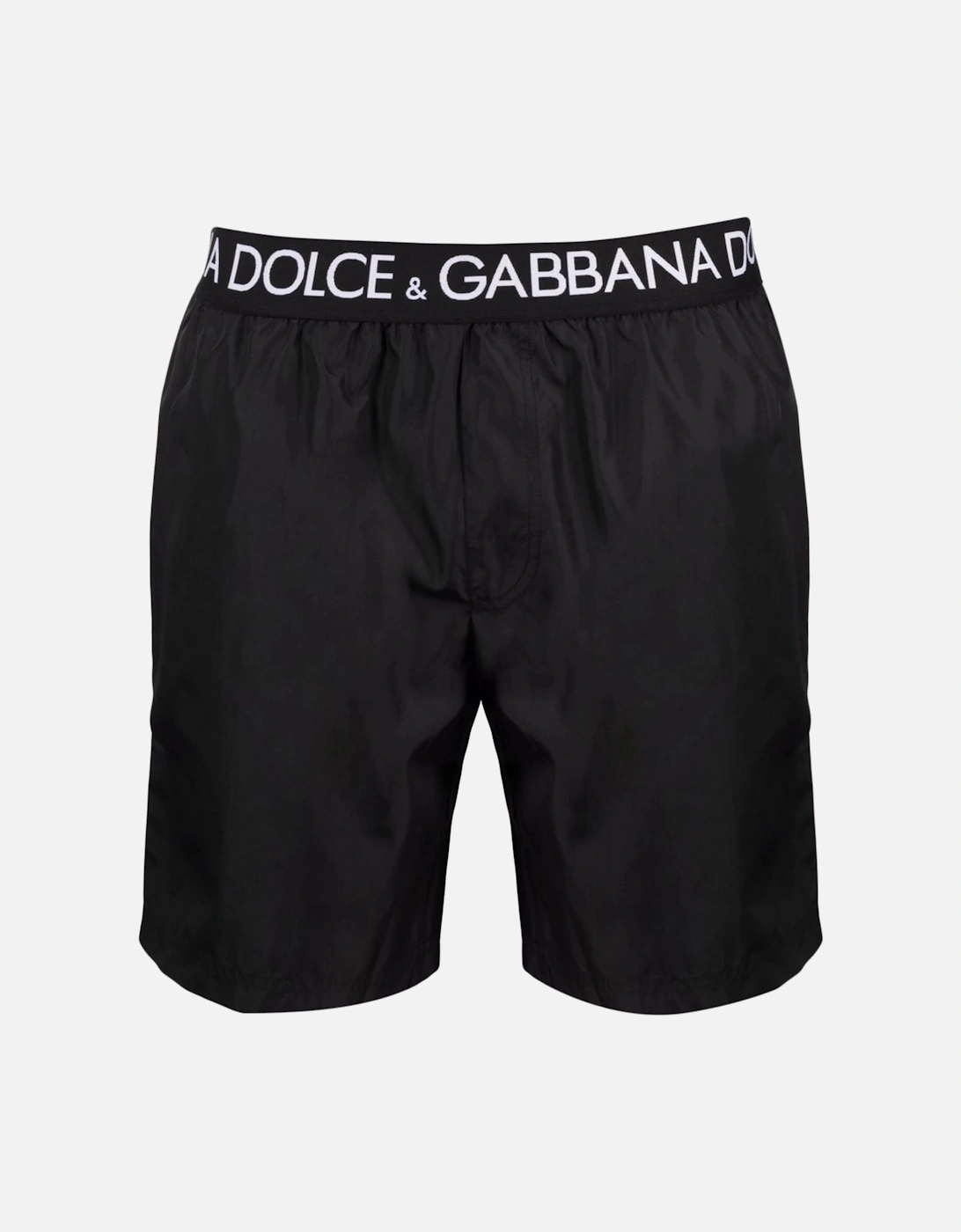 Logo Waistband Swim Shorts in Black, 3 of 2