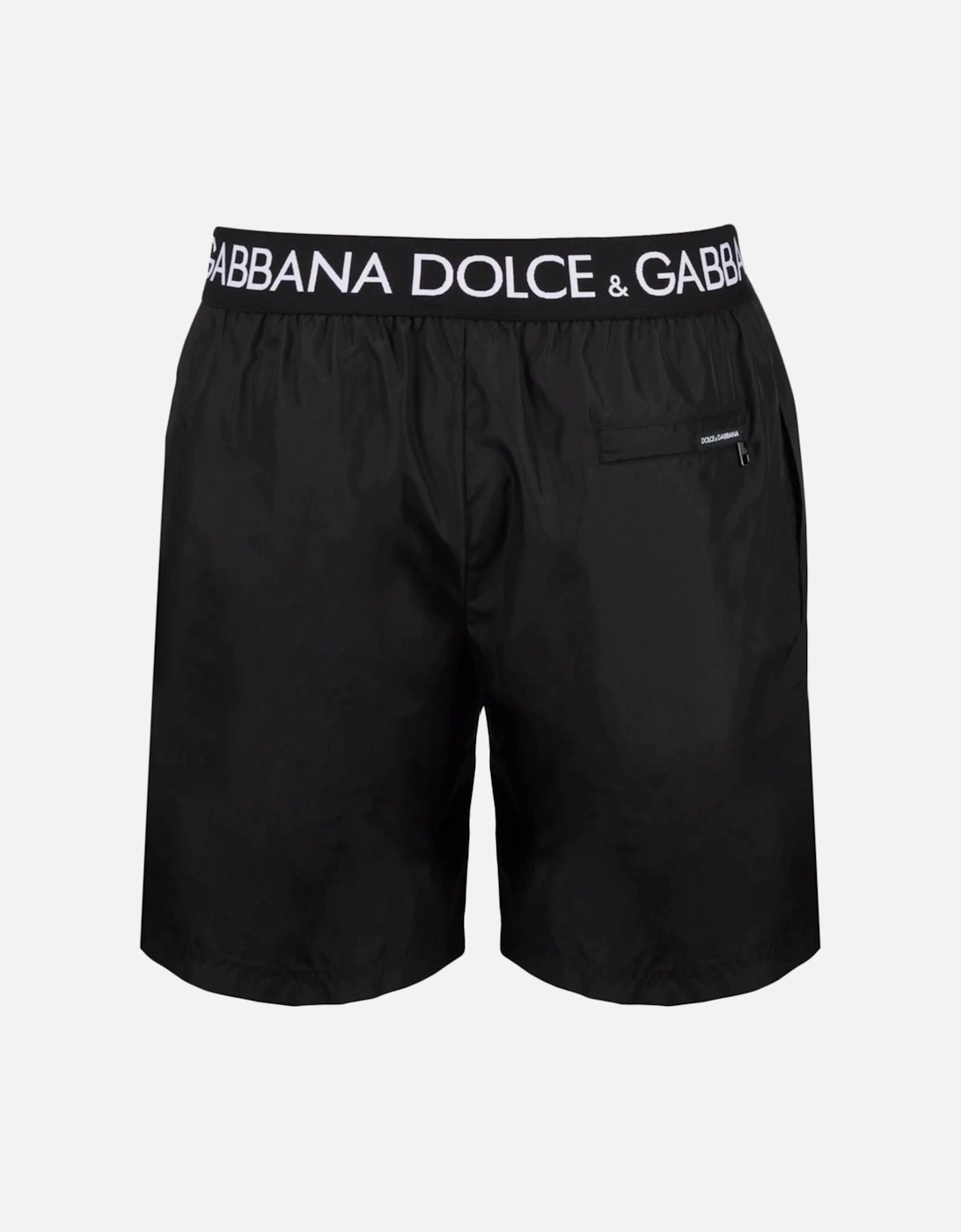 Logo Waistband Swim Shorts in Black