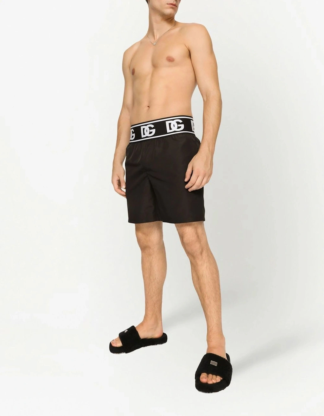 DG Logo Waistband Swimshorts in Black