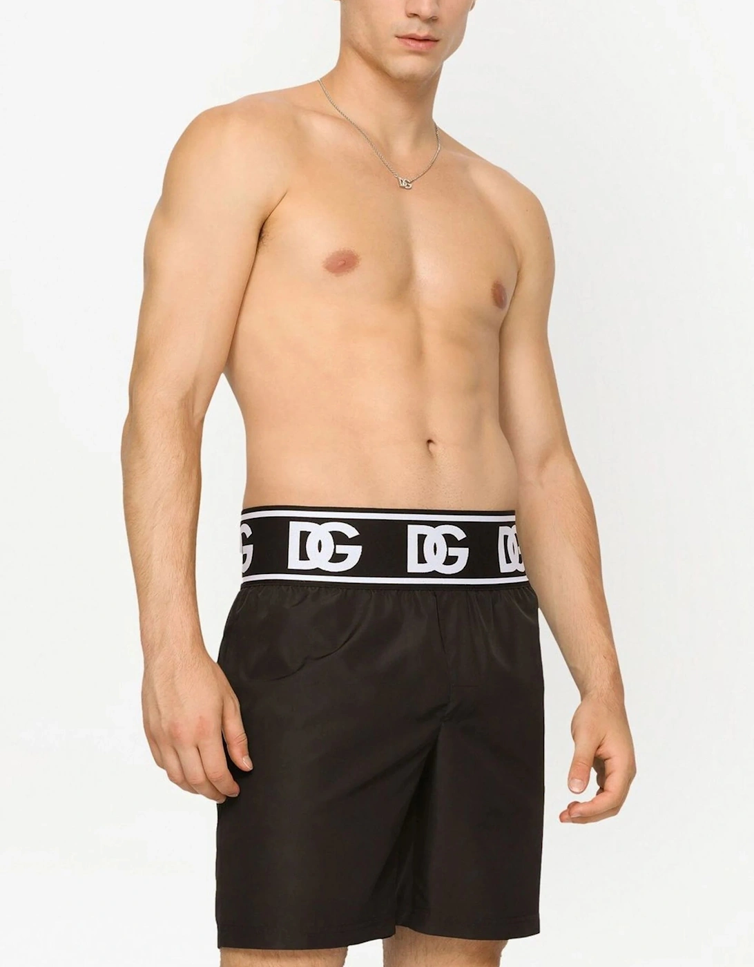 DG Logo Waistband Swimshorts in Black