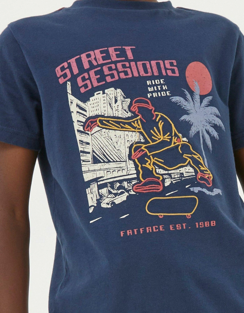 Boys Street Sessions Short Sleeve Tshirt - Navy