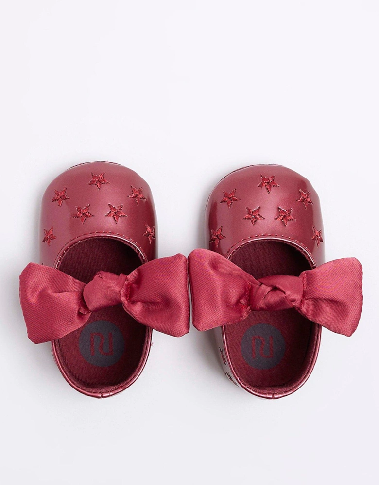 Baby Girls Patent Bow Ballet Shoes - Red