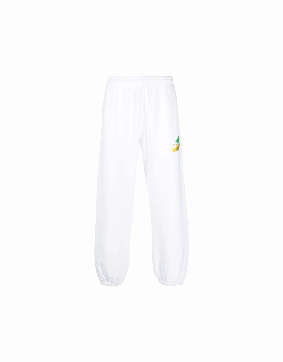 Brush Arrows Logo Printed Joggers in White, 6 of 5