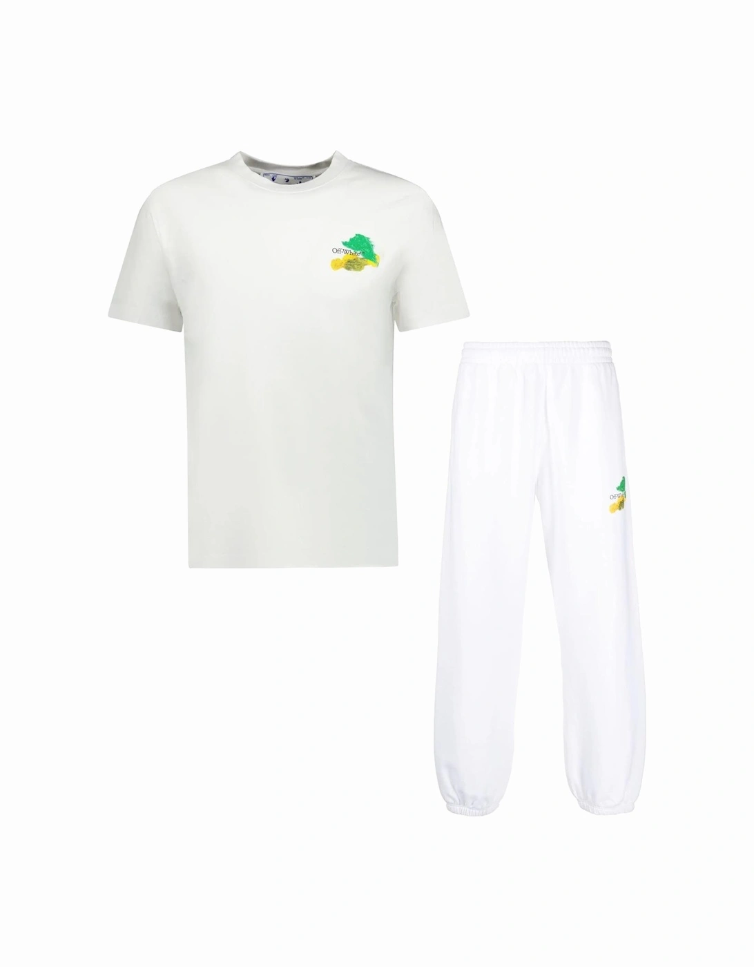 Brush Arrows Slim fit T-Shirt & Joggers Set in White, 2 of 1