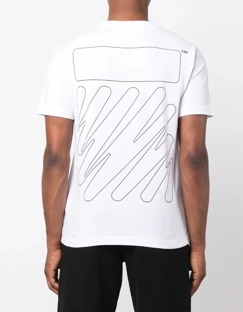 Wave Outline Diagonal Printed T-Shirt & Joggers in White/Grey