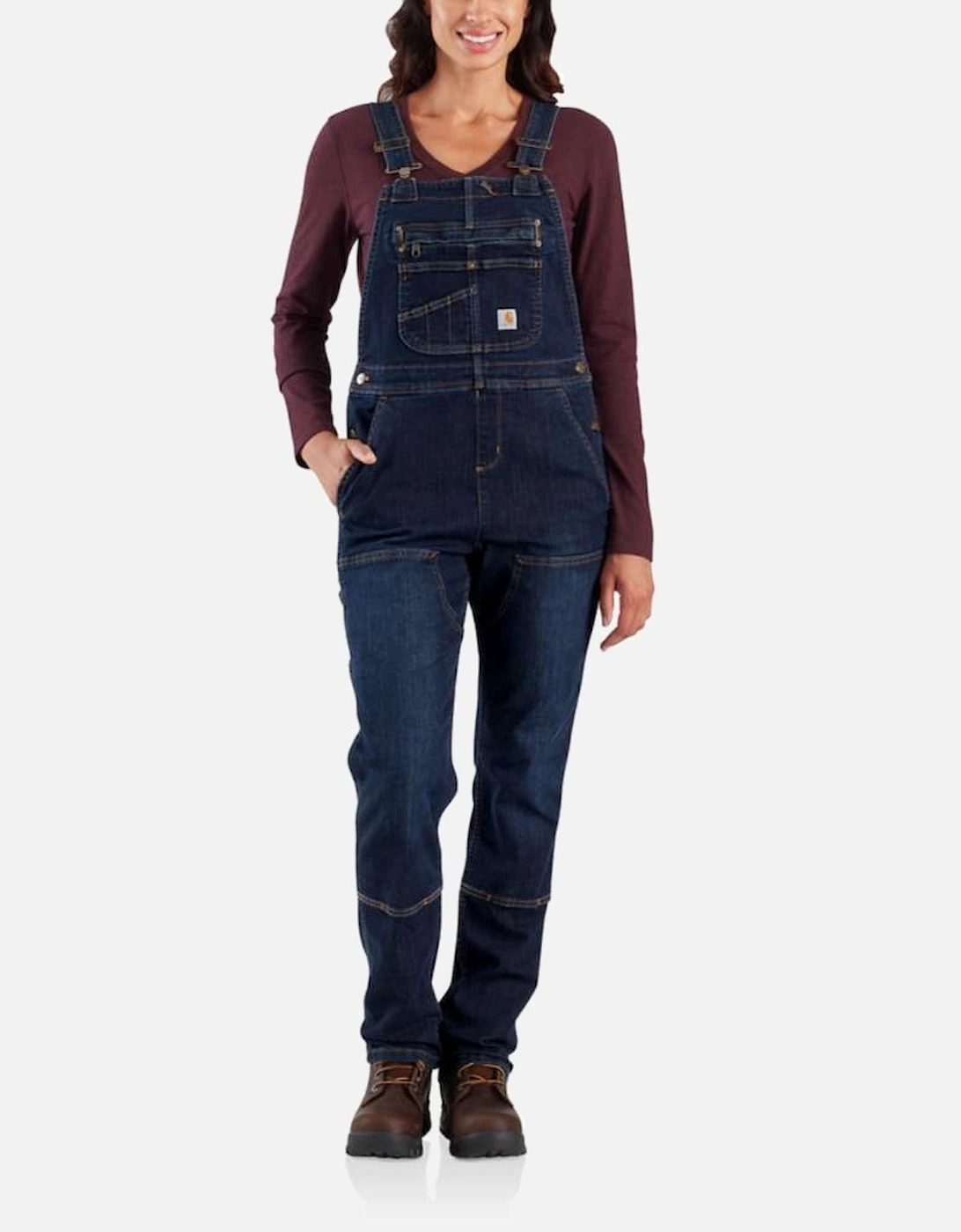 Carhartt Womens Denim Stretch Double Front Bib Overall, 7 of 6