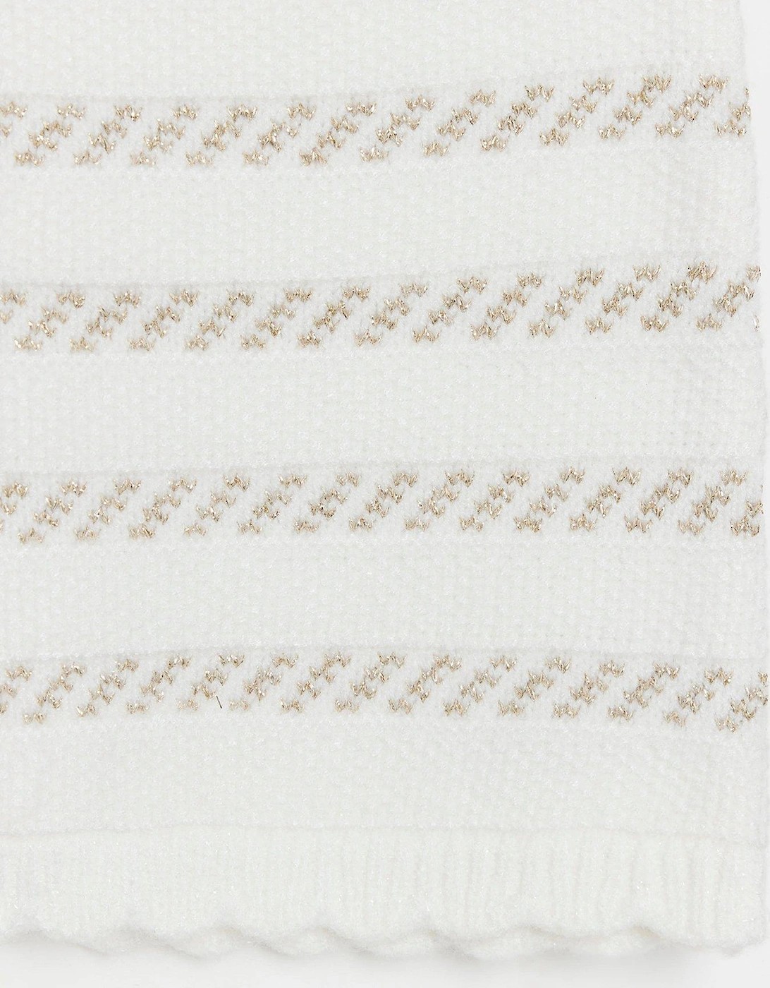 Mini Girls Boucle Stripe Cardigan Set - Cream