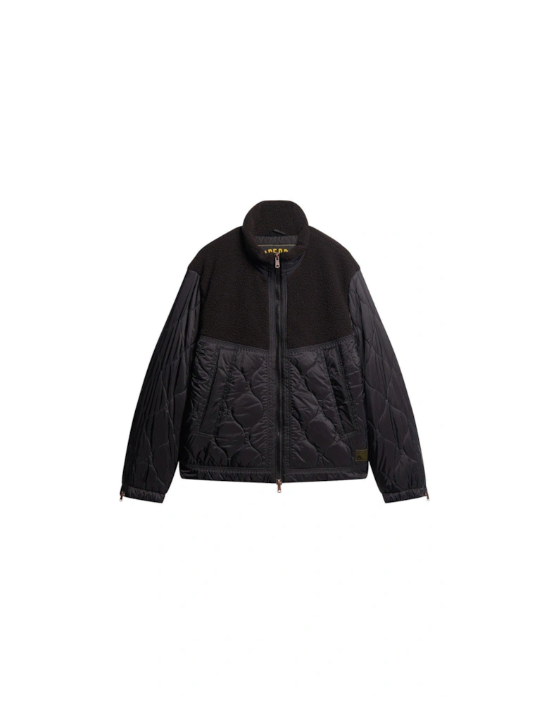 Sherpa Quilted Hybrid Jacket - Black