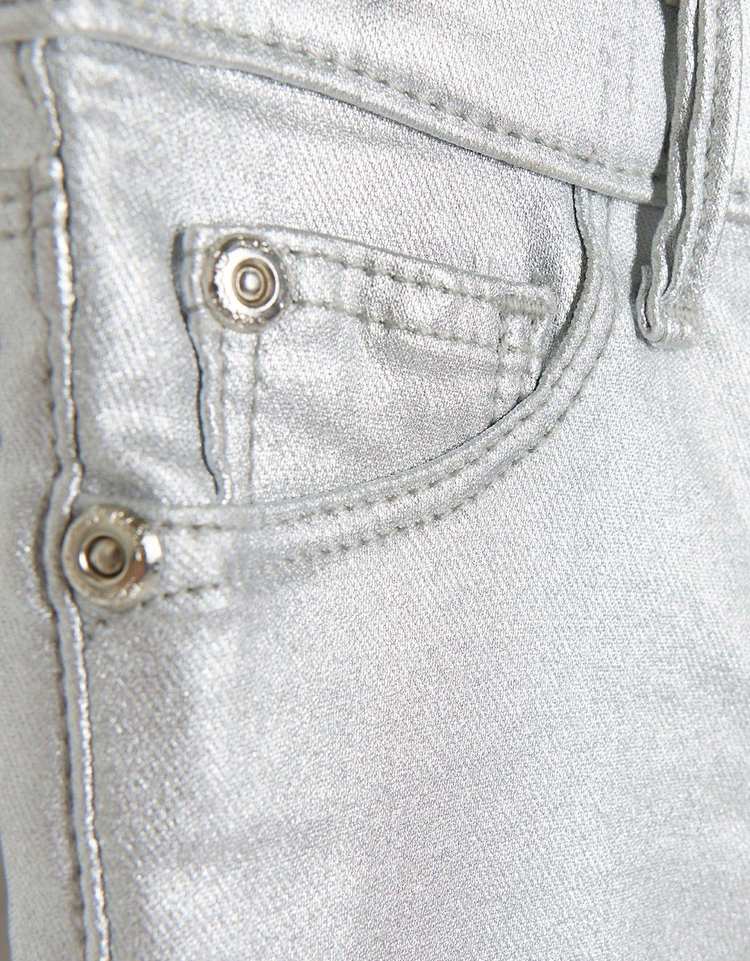 Mini Girls Coated Skinny Molly Jeans - Silver