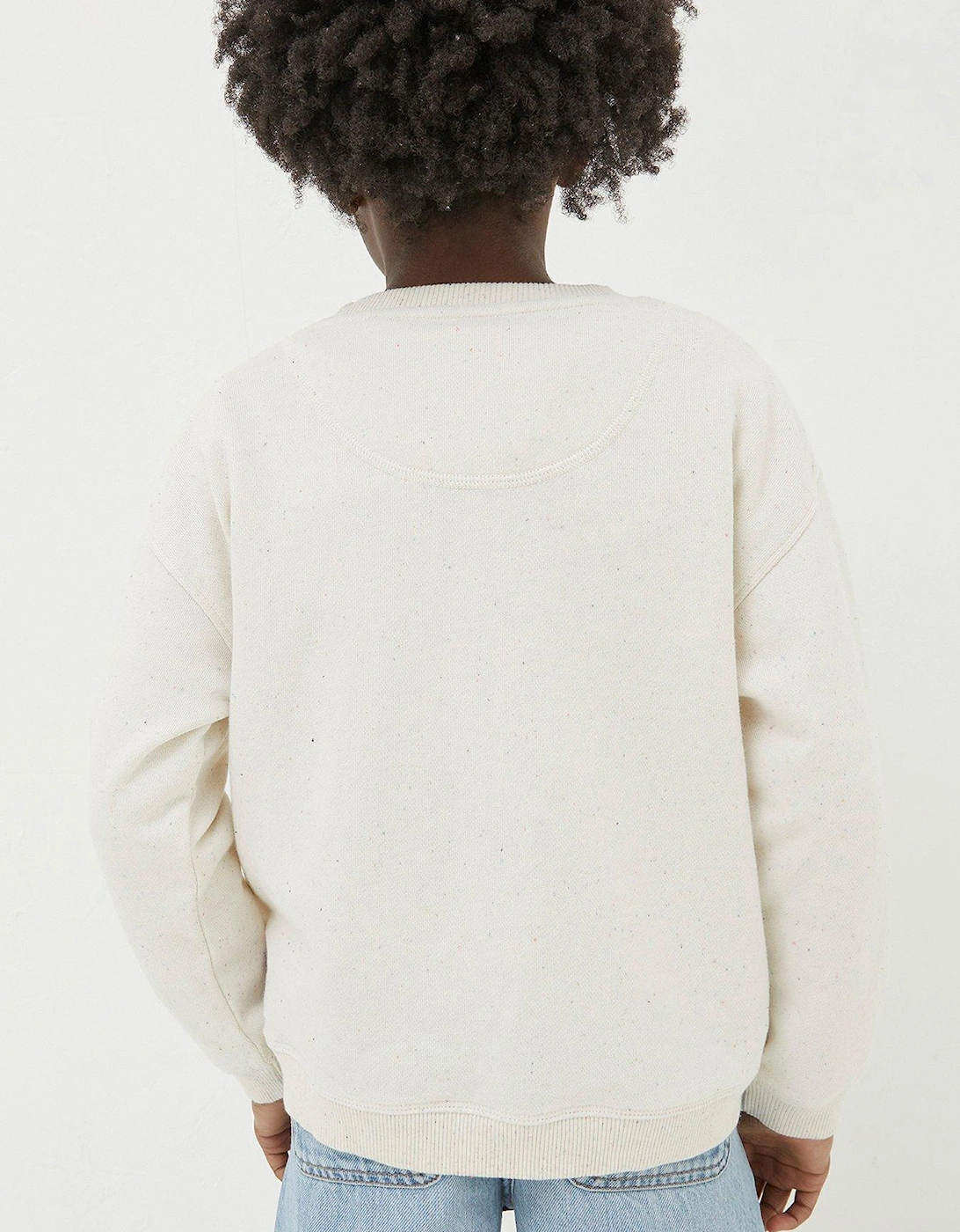 Girls Butterfly Crew Neck Sweat - Natural White