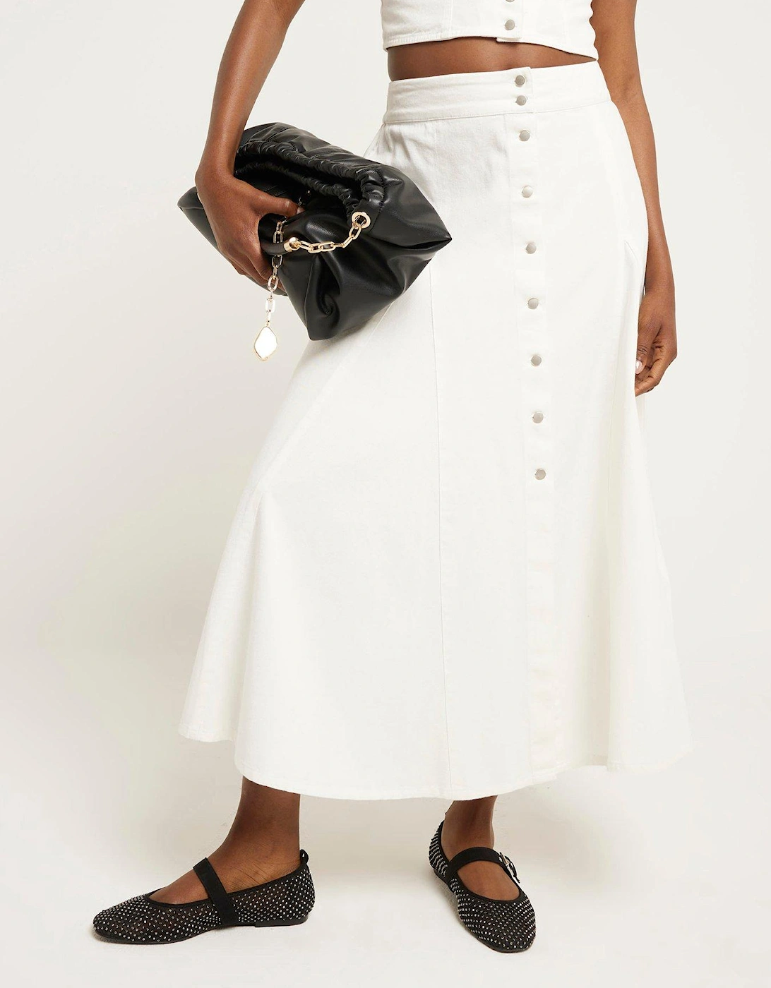 Godet Skirt - White, 6 of 5