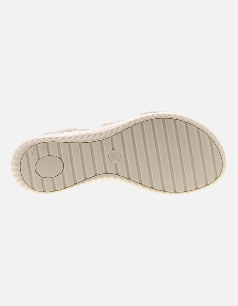 Womens Sandals Slip On Jetta Wedge Elasticated Straps Grey UK Size