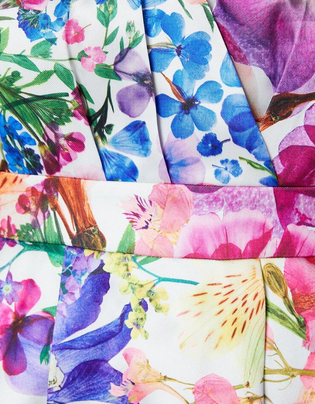All Over Floral Print Twill Midi Dress