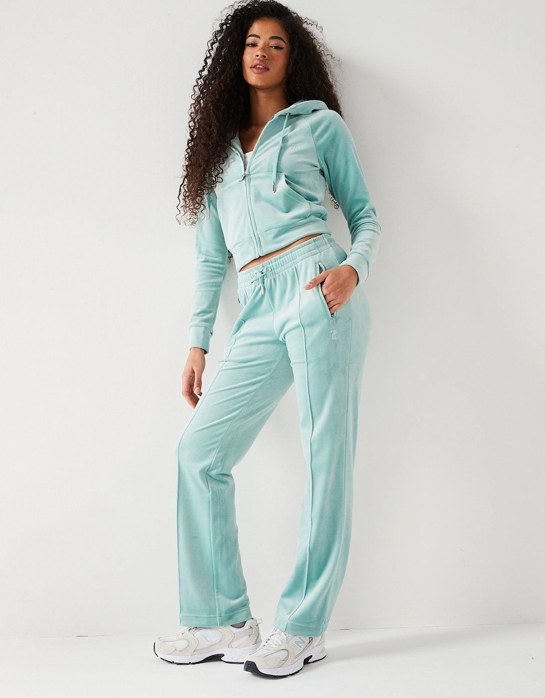 Classic Track Pants With Diamante Logo - Green