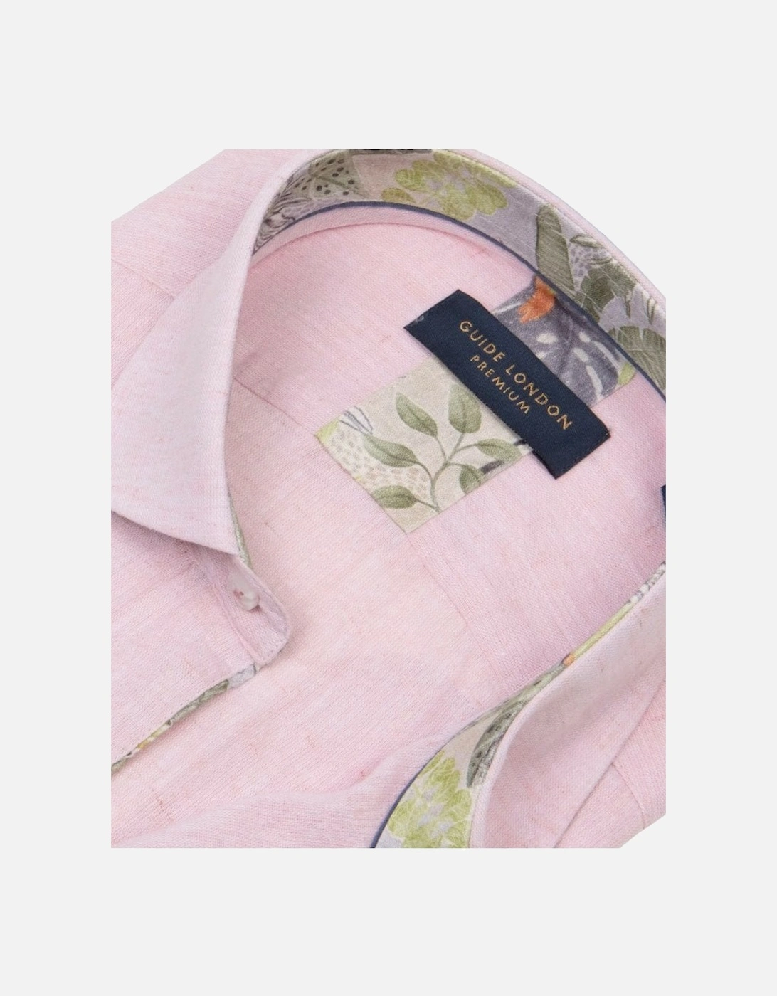 Linen/cotton Short Sleeve Shirt Pink