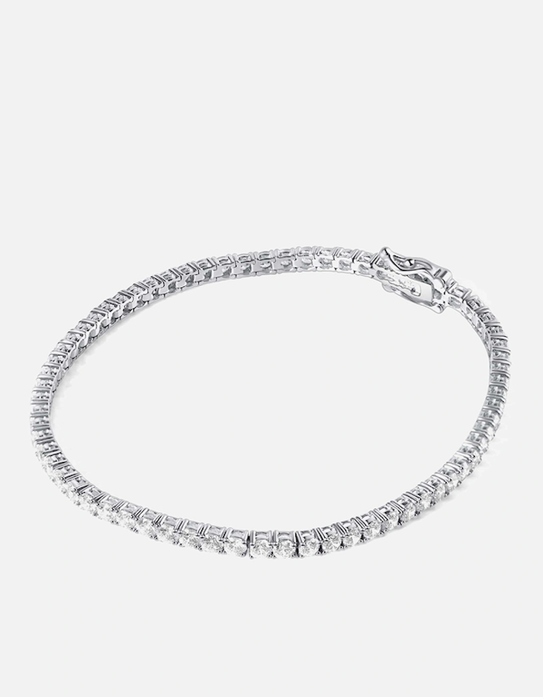 Francine White Gold Plated Sterling Silver Tennis Bracelet, 2 of 1