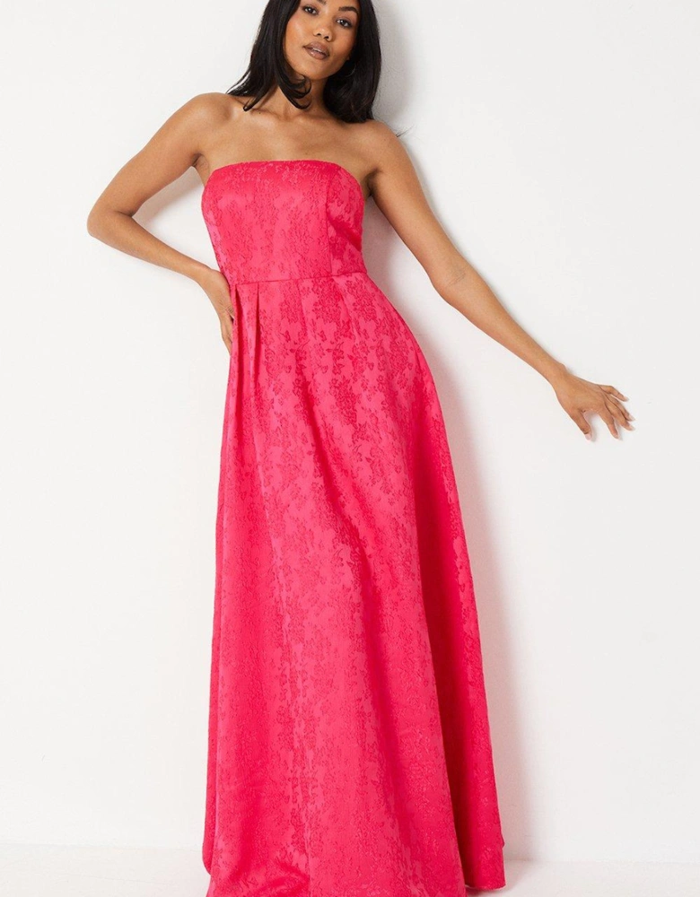 Detachable Puff Sleeves Bandeau Gown