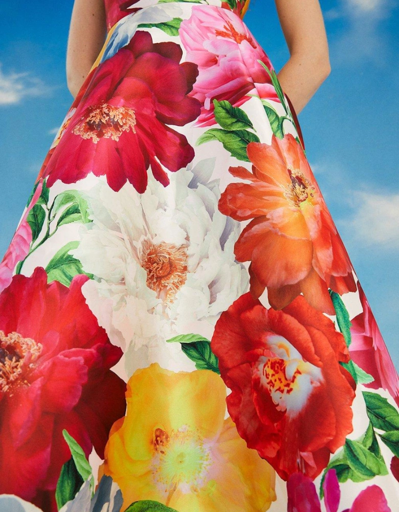 Lisa Tan Multi Strap Floral Midi Dress