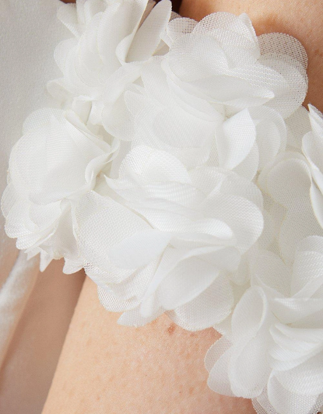 Floral Bardot Fishtail Wedding Dress