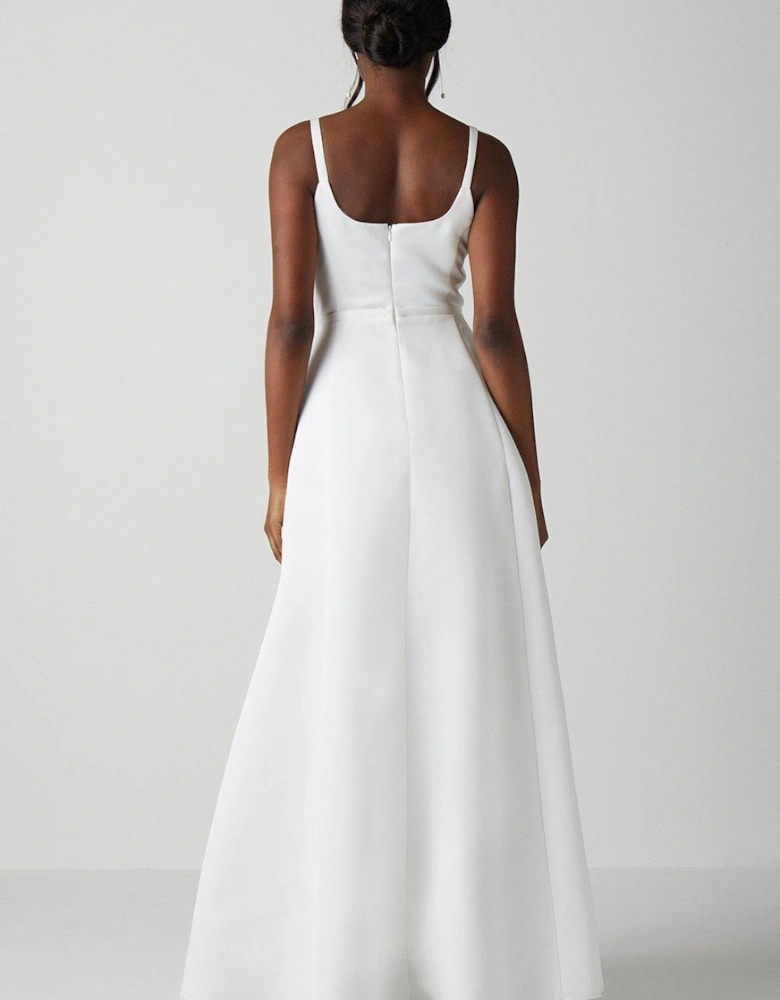 Structured Satin Corset Full Skirt Wedding Dress