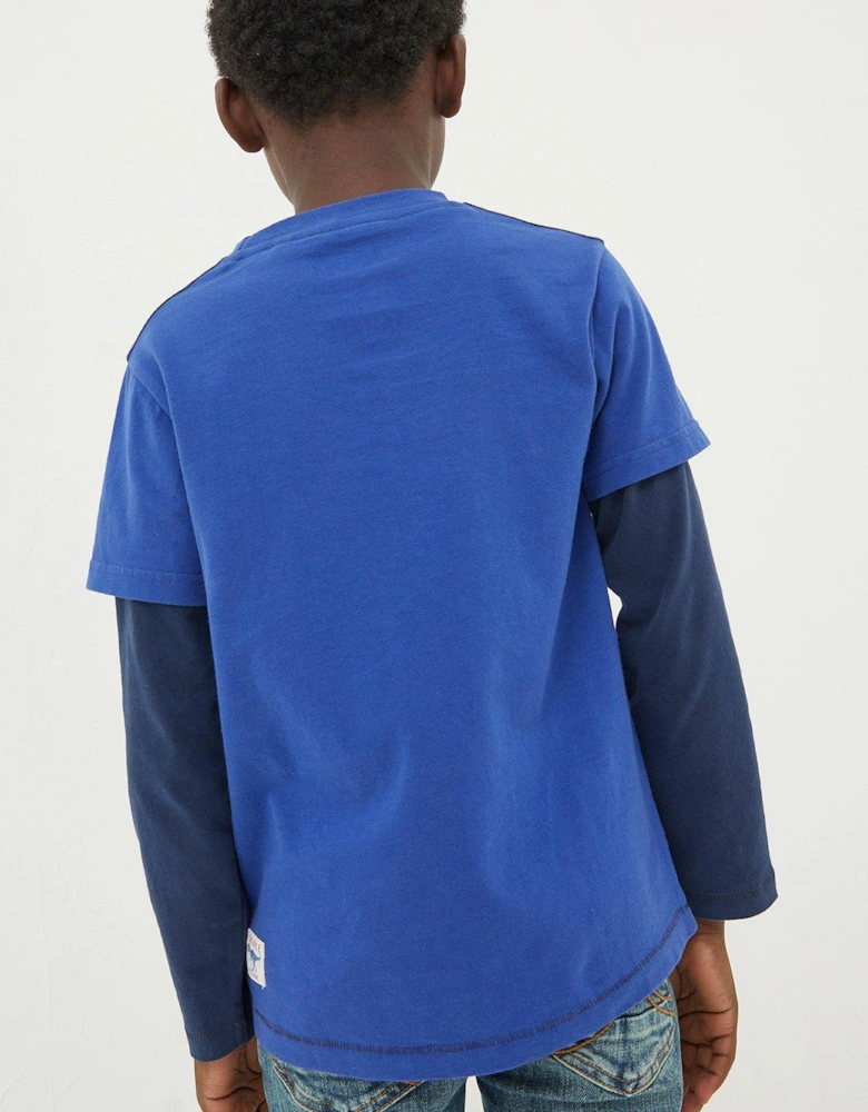 Boys Jeep Graphic Long Sleeve T Shirt - Cobalt Blue