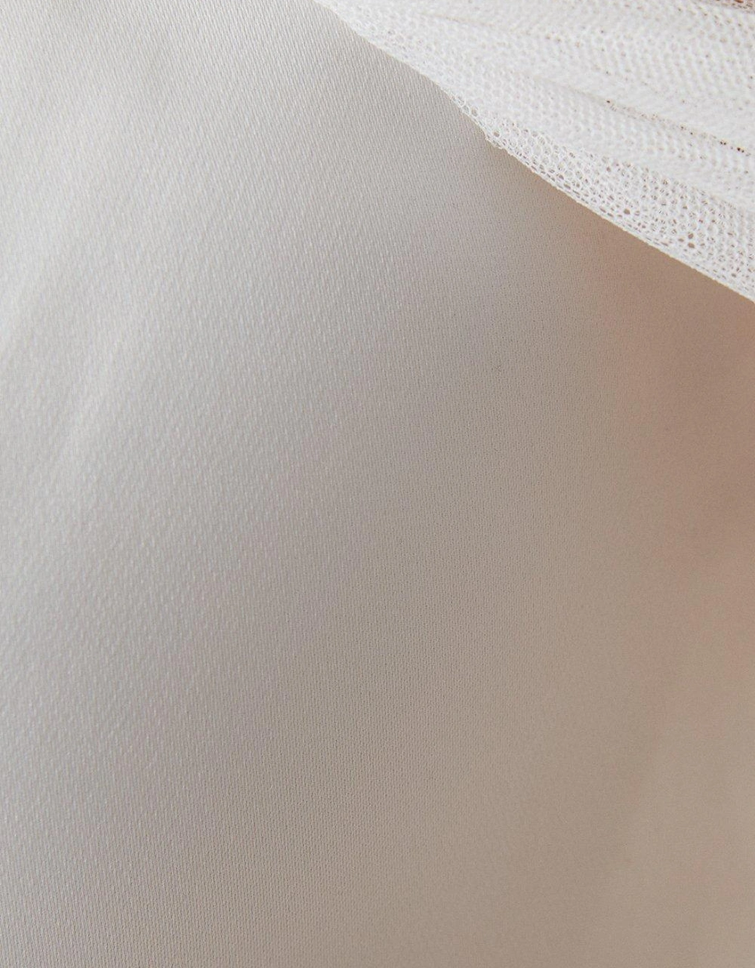 Bardot Tulle Sleeve Column Maxi Wedding Dress