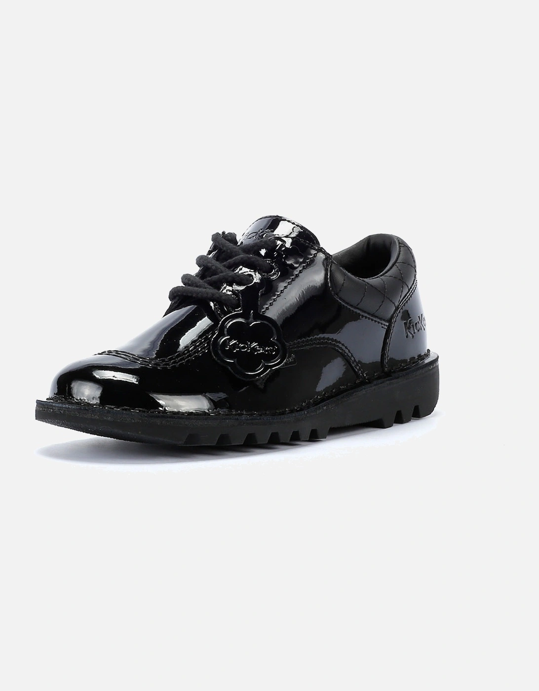 Kick Lo Youth Quilted Patent Black Shoes