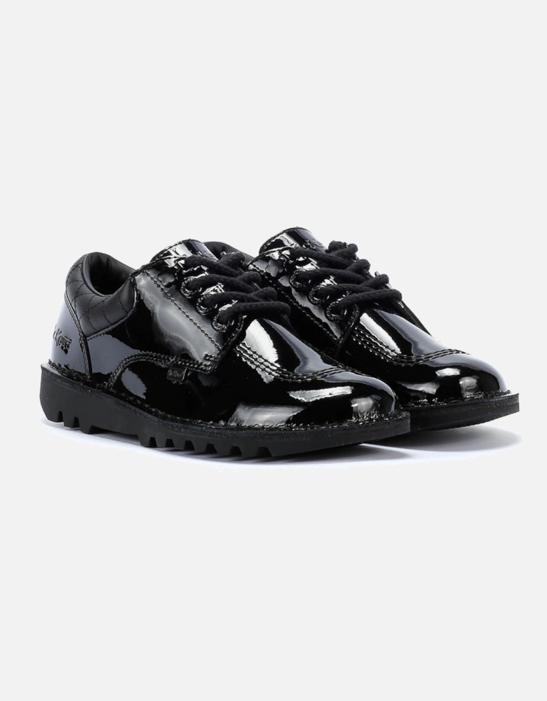Kick Lo Youth Quilted Patent Black Shoes