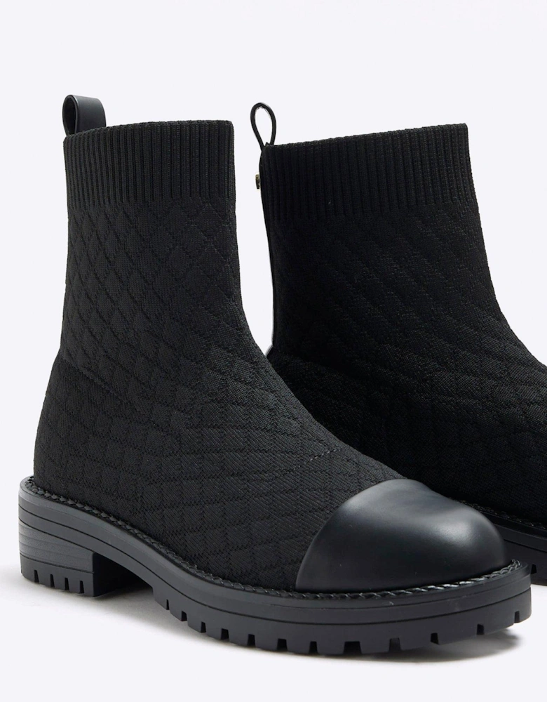 Quilted Boot - Black