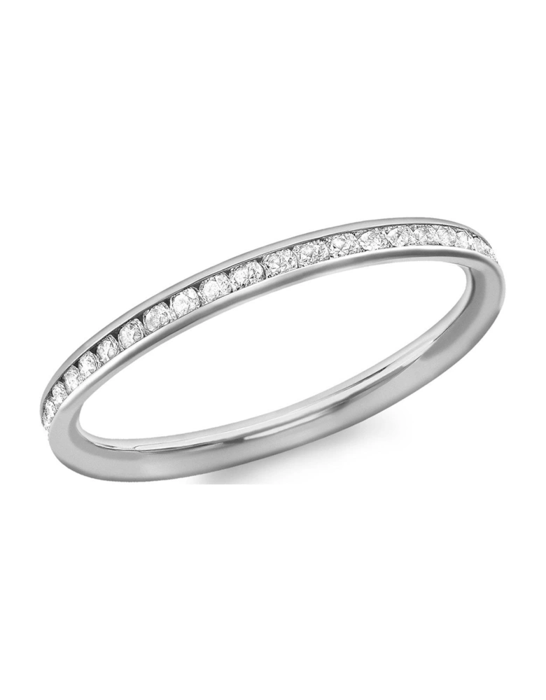 9ct White Gold Cubic Zirconia Set Ring