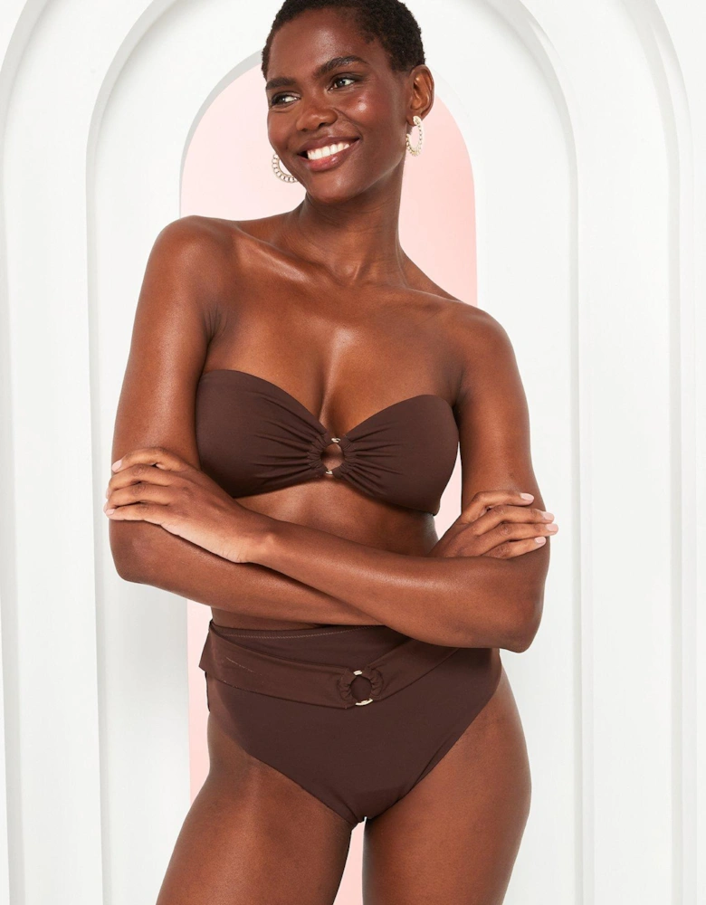 Rhodes Bandeau Bikini Top - Chocolate