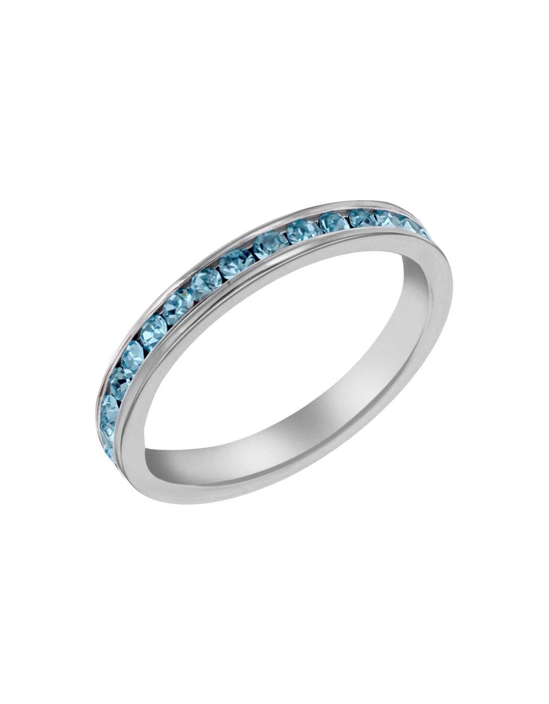 Sterling Silver Blue Crystal Eternity Ring, 2 of 1