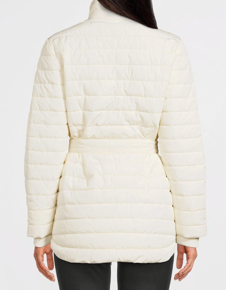 Belted Padded Jacket - White