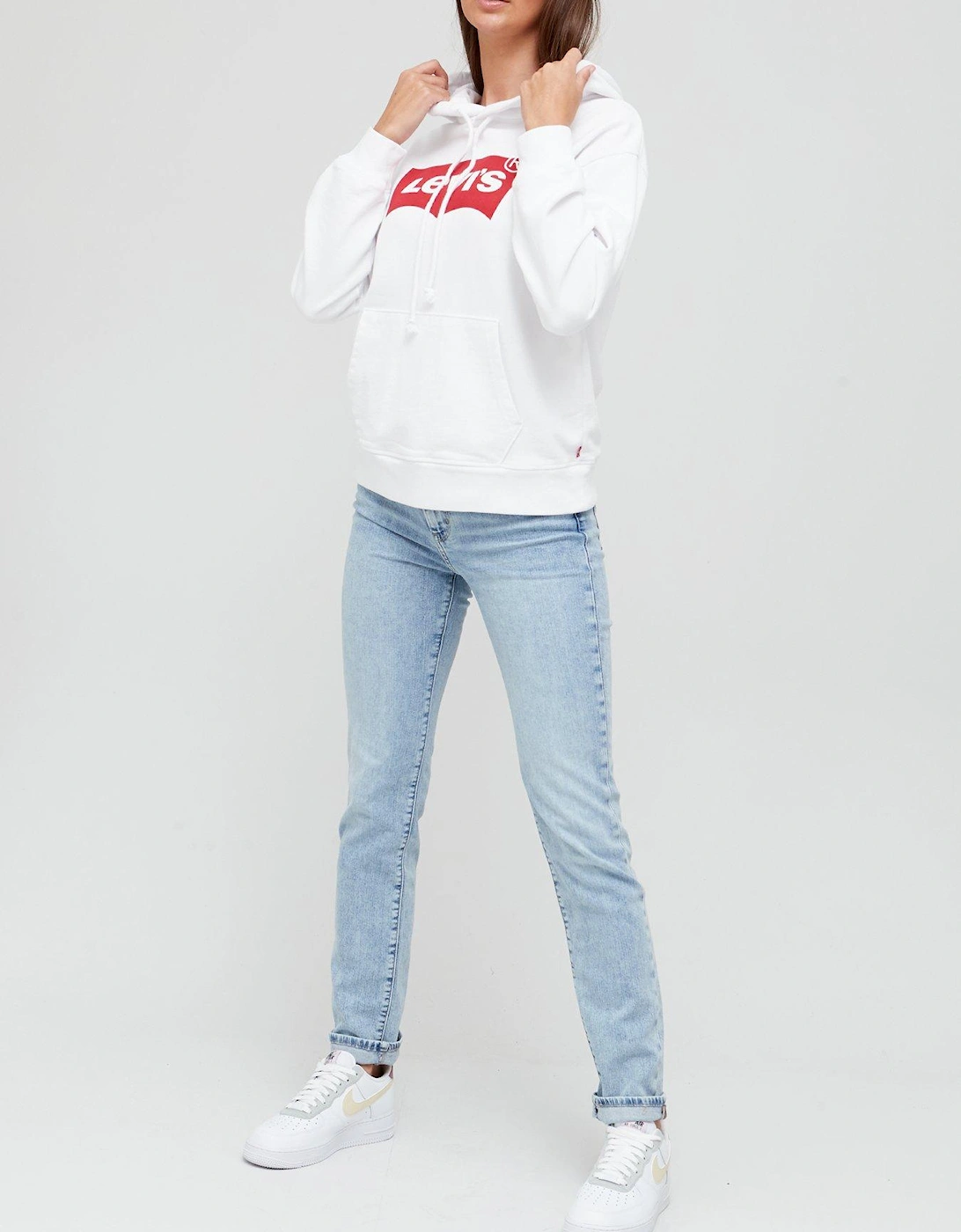 Batwing Logo Hoodie - White