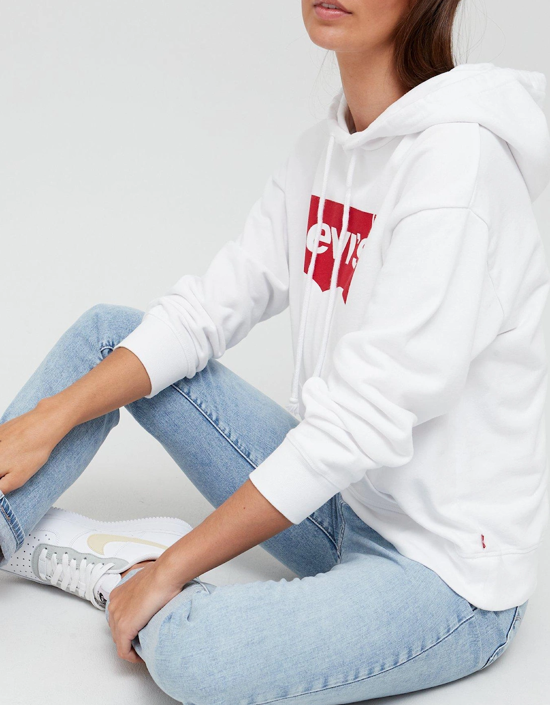 Batwing Logo Hoodie - White