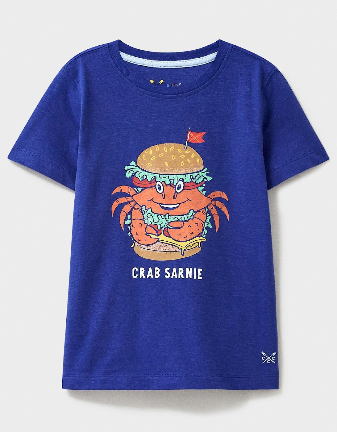 Boys Crab Sarnie Graphic Short Sleeve Tshirt - Blue, 2 of 1