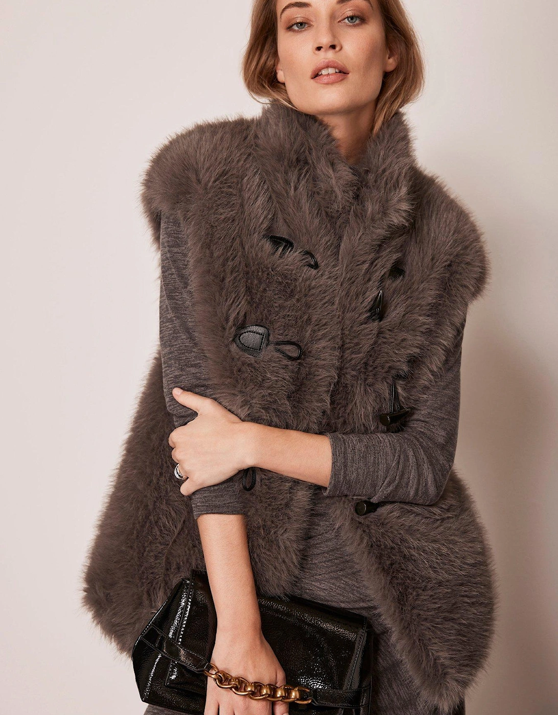 Faux Fur Toggle Detail Gilet, 2 of 1