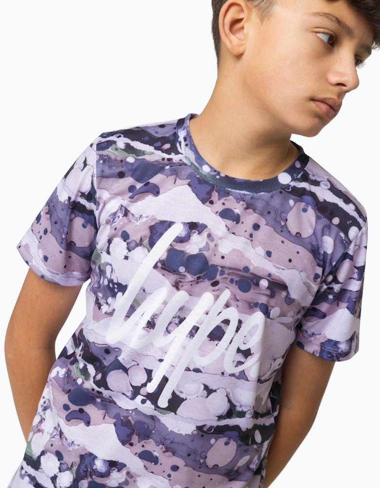 Boys Multi Layered Earth Script T-shirt