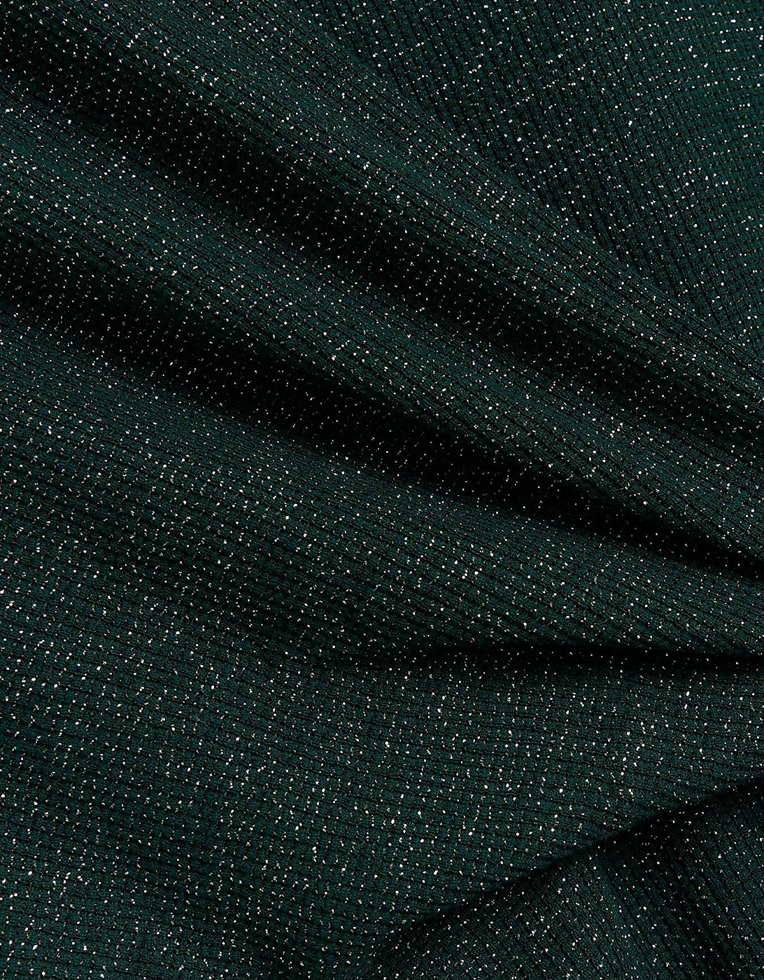 Metallic Knot Jersey Dress - Green